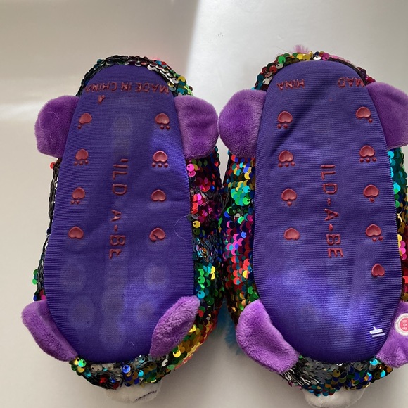 Build-A- Bear Panda flip sequins slippers size M (13/1) shoe size, multicolor. - Picture 4 of 7